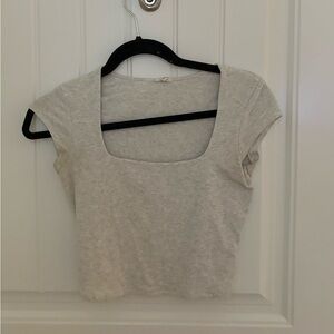 Garage Gray Square Neck Crop Top